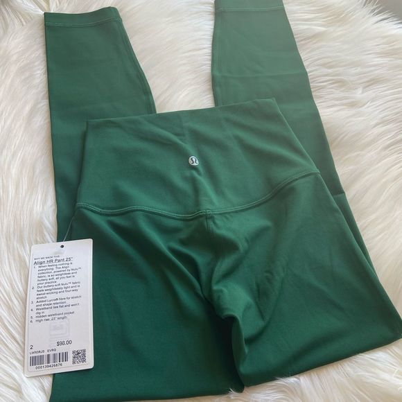 NWT Lululemon Everglade Green Align HR Tight 25” Leggings - Picture 7 of 11